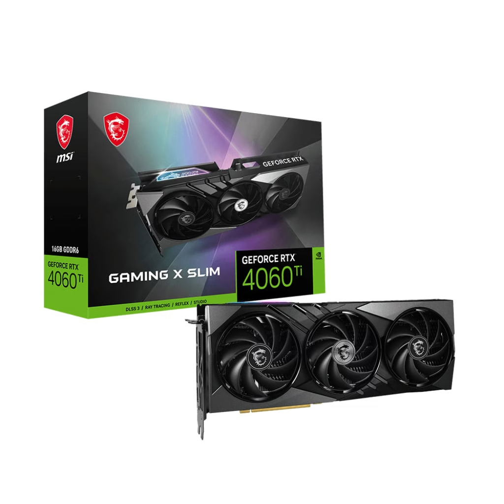 SCHEDA VIDEO MSI NVIDIA GeForce RTX 4060 Ti GAMING X SLIM 16G DLSS 3 16GB GDDR6 256bit PCI-E 4.0 3xDP 1xHDMI