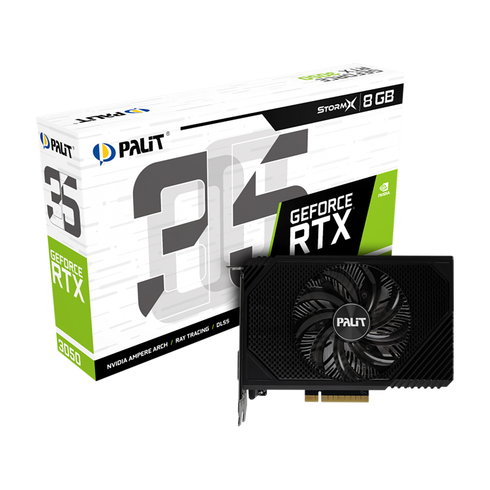 SCHEDA VIDEO PALIUT NVIDIA GeForce RTX 3050 StormX 8GB GDDR6 128bit PCI-E 4.0 1xDVI 1xDP 1xHDMI