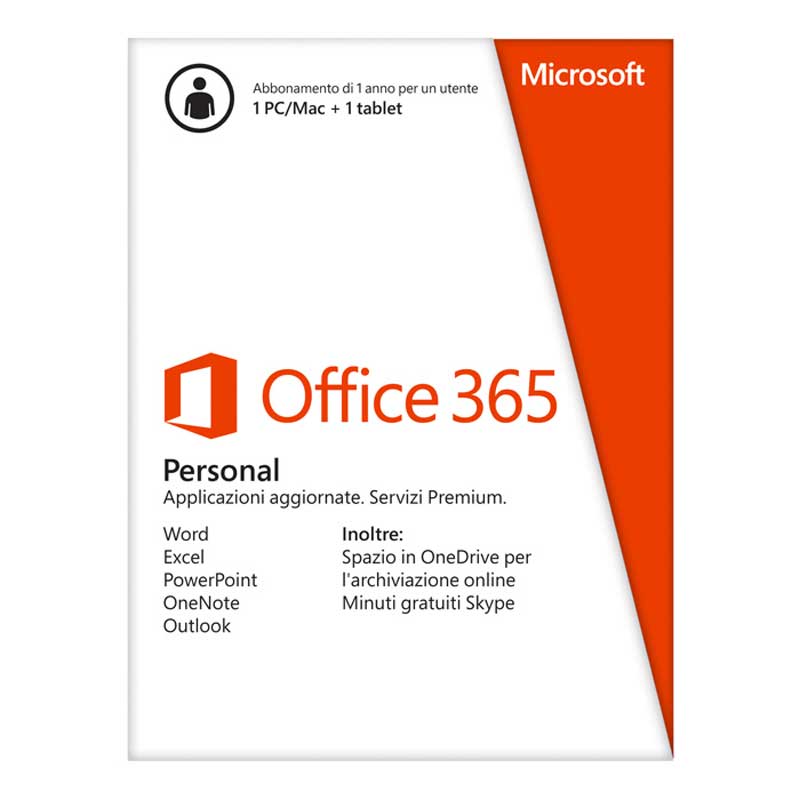 SOFTWARE OFFICE 365 PERSONAL SUBSCR 1Y EUROZONE MEDIALESS - LICENZA A TERMINE 1 ANNO (QQ2-00048)
