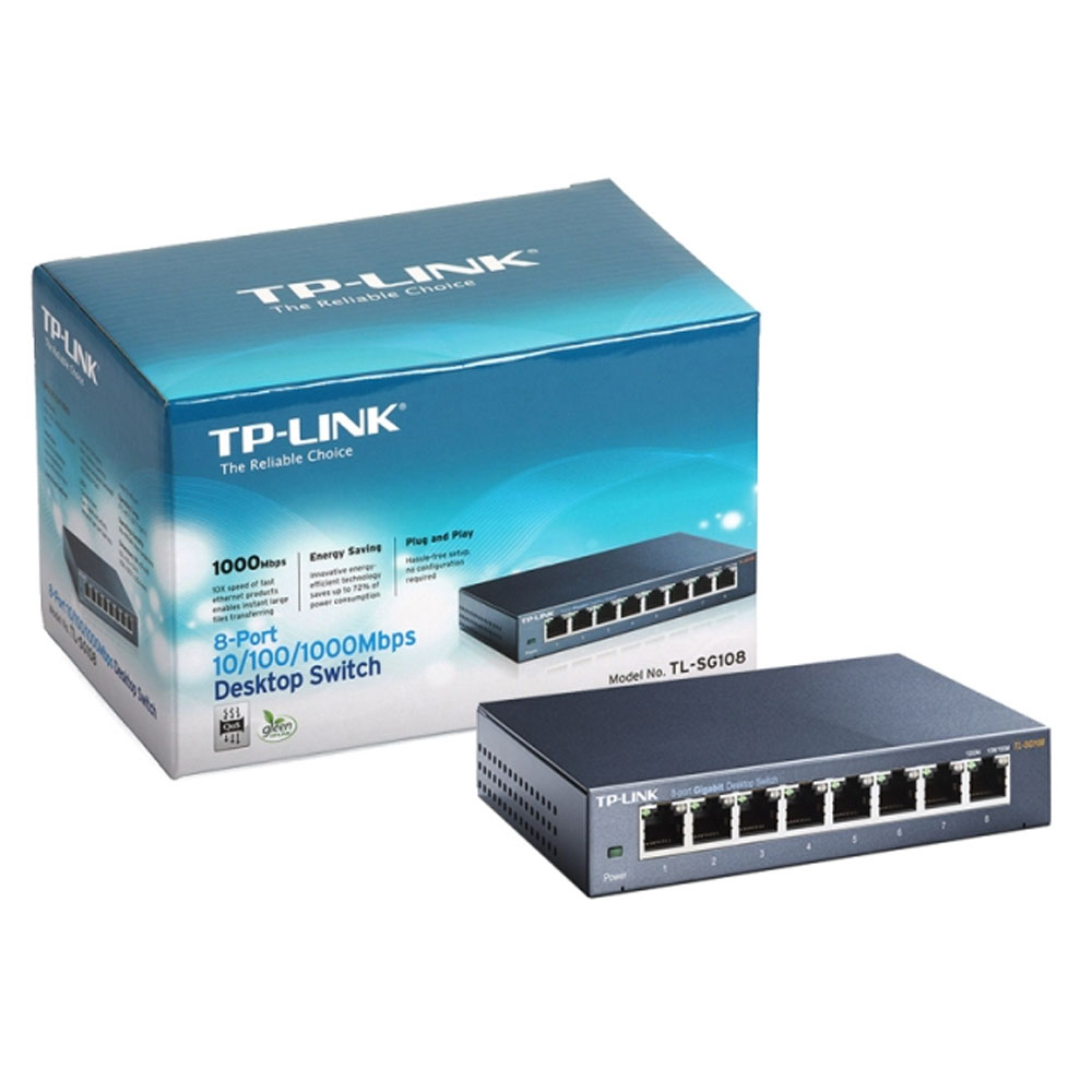 SWITCH DESKTOP DI RETE TP-LINK 8-Port 10/100/1000Mbps TL-SG108