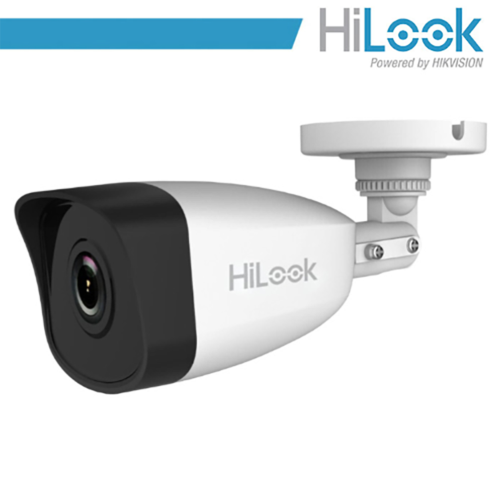 TELECAMERA BULLET IP Hilook 4Mpx, Ottica Fissa, 4.0mm Ultra265, IR 30mt COLORE BIANCO