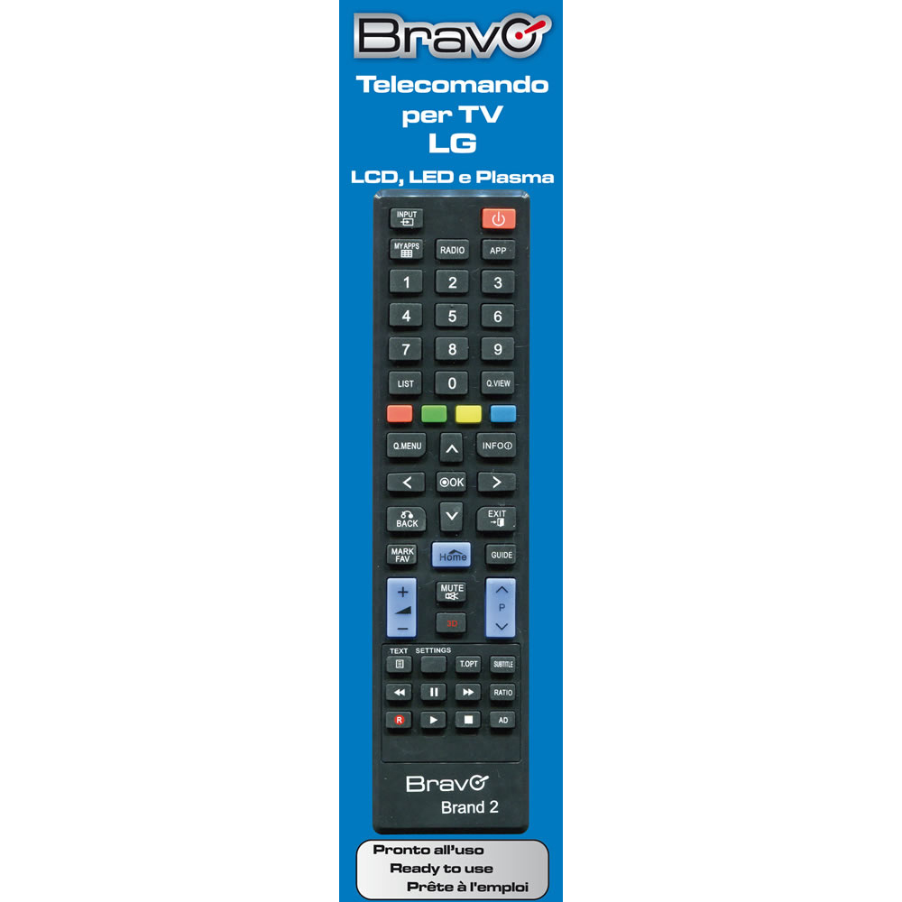 TELECOMANDO PER TV LG  DEDICATO BRAVO ORIGINAL 2 PER LED, LCD, PLASMA (90202048)