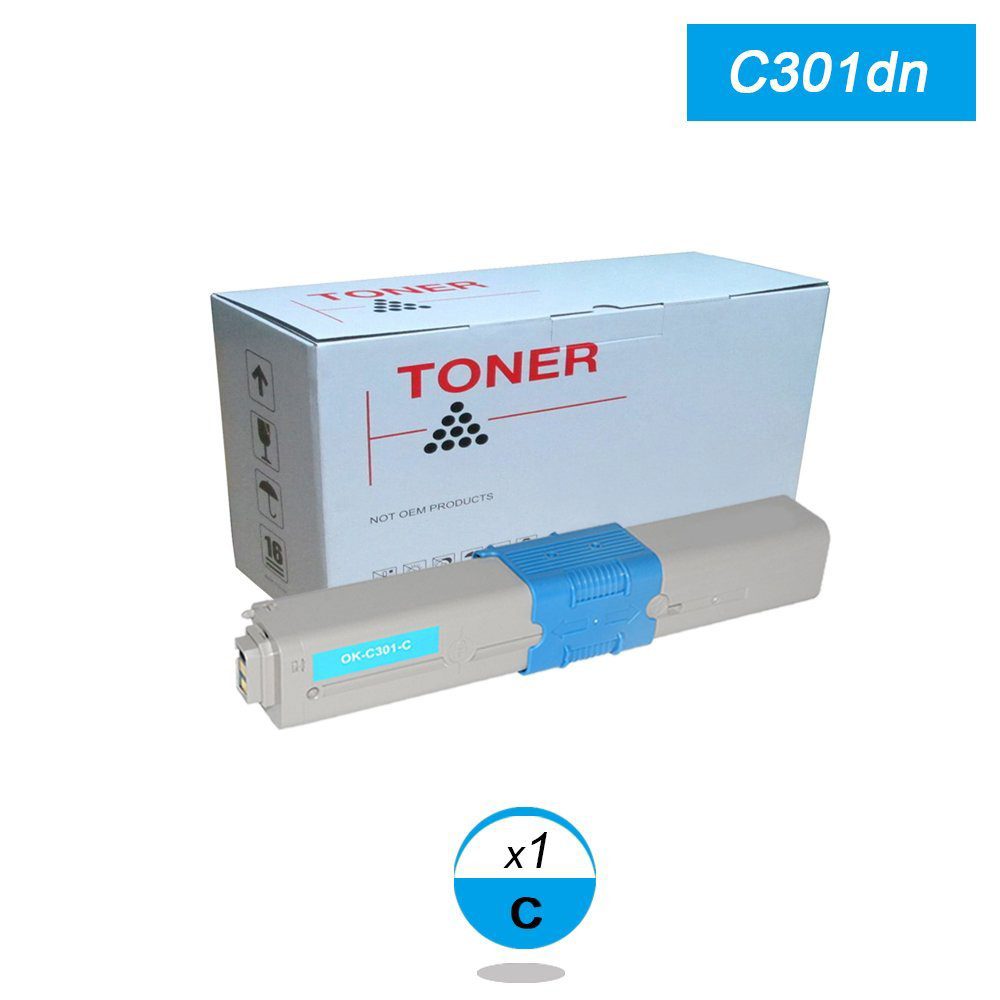 TONER OKI COMPATIBILE OKIC321C CIANO (44973535) OKI C301 - C321 (1.5K)