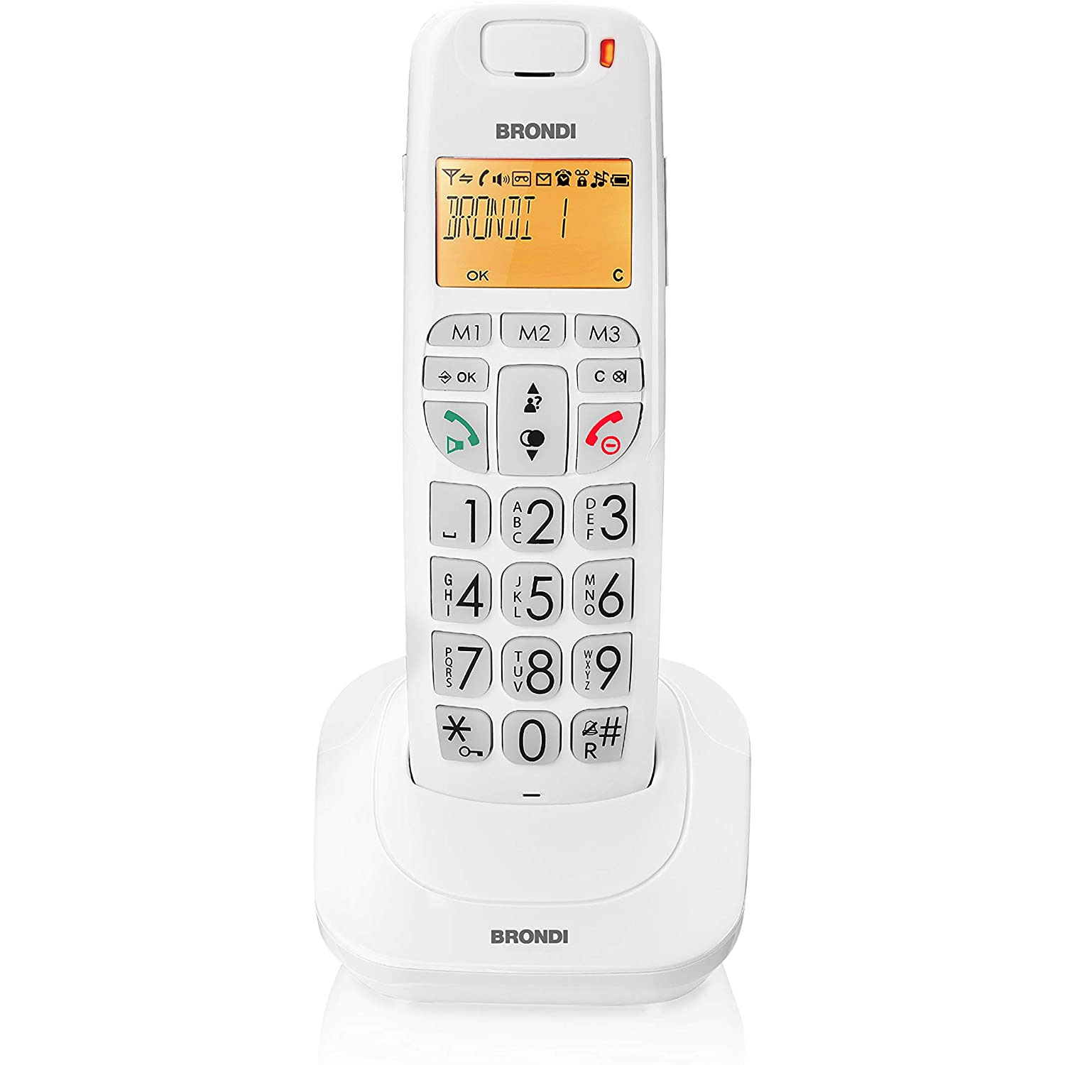 CORDLESS BRONDI BRAVO BRIGHT DECT-GAP VIVAVOCE E DISPLAY RETROILLUMINATO COLORE BIANCO