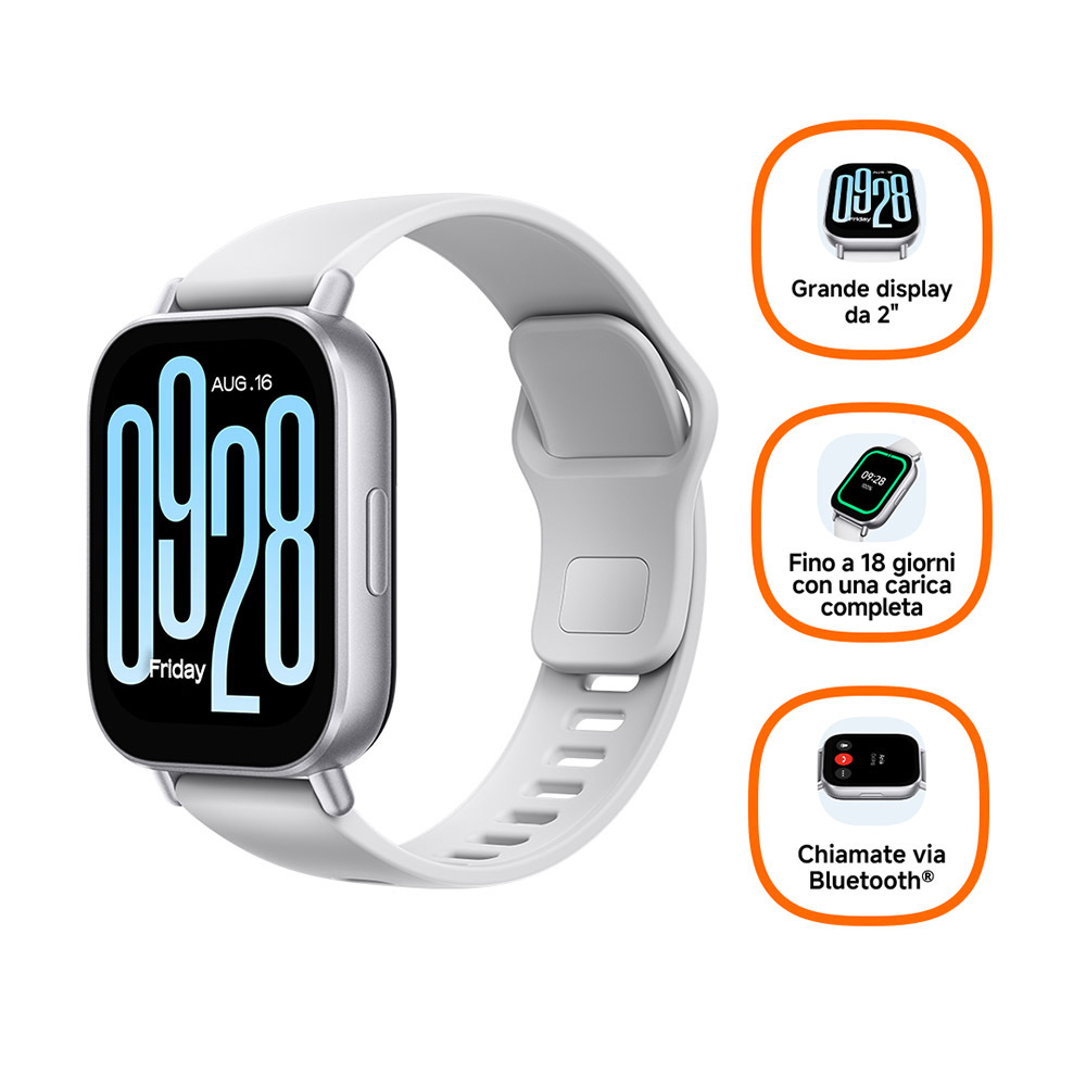 SMARTWATCH XIAOMI Redmi Watch 5 Active - 42 mm - MATE SILVER