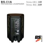 CASSA ACUSTICA BI-AMPLIFICATA 2 VIE ABS 8" - 260W MUSICALI- 60-20kHzz - 116dBmax. 4 ohm BS-E8A