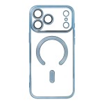 CUSTODIA ELECTRO MAG COVER TRASPARENTE PROTEZIONE FOTOCAMERA E BORDI CON MAGSAFE ( BLU ) PER iPhone 17 Pro Max
