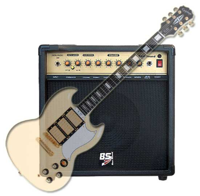 Amplificatore per chitarra, 20WRMS, 3 bande, effetto riverbero