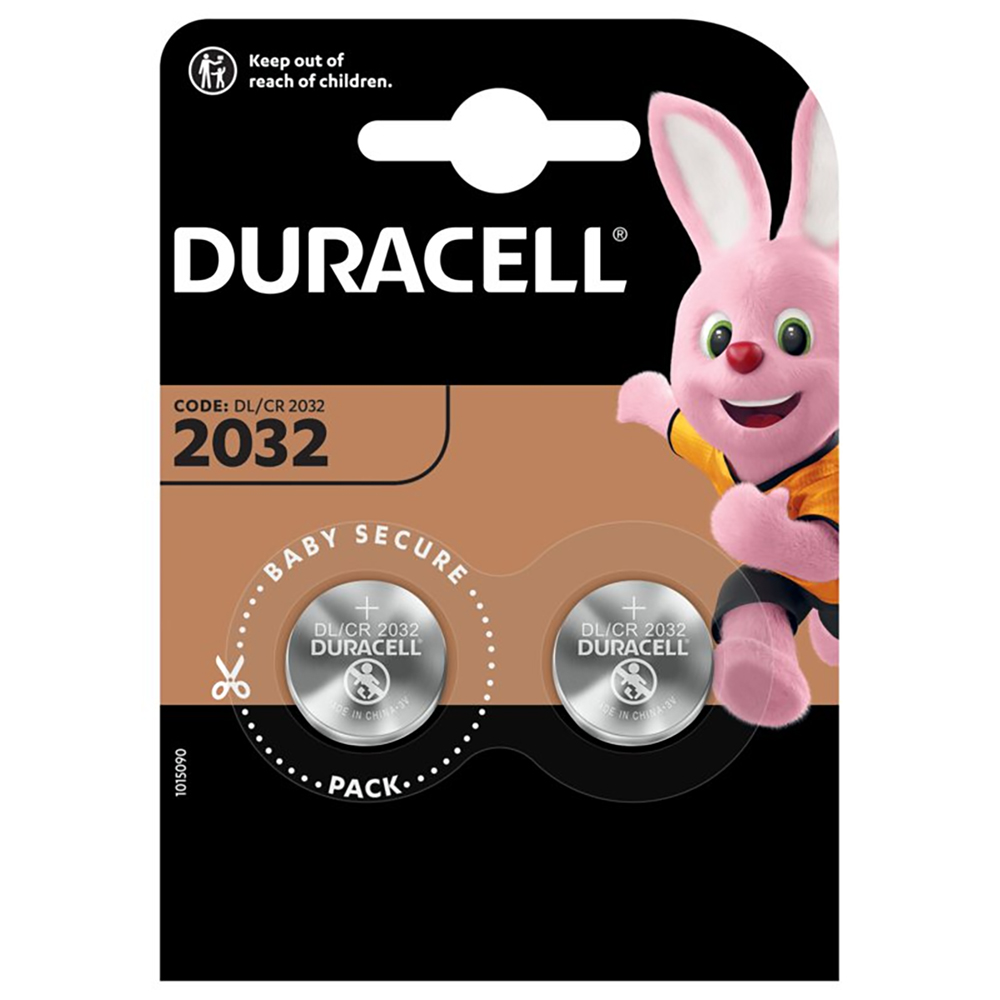 BATTERIA PILA A BOTTONE LITIO 3.0V DURACELL CR2032 CONF.2PZ