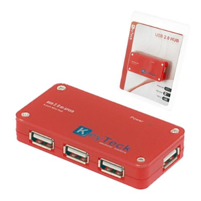 HUB KEYTECK USB 4 PORTE 2.0 STYLE I-POD ROSSO MOD. USB-HUB4RD