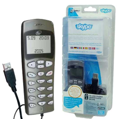 TELEFONO TX-SKYPE VoIP USB2.0 CON DISPLAY LCD CERTIFICATO SKYPE