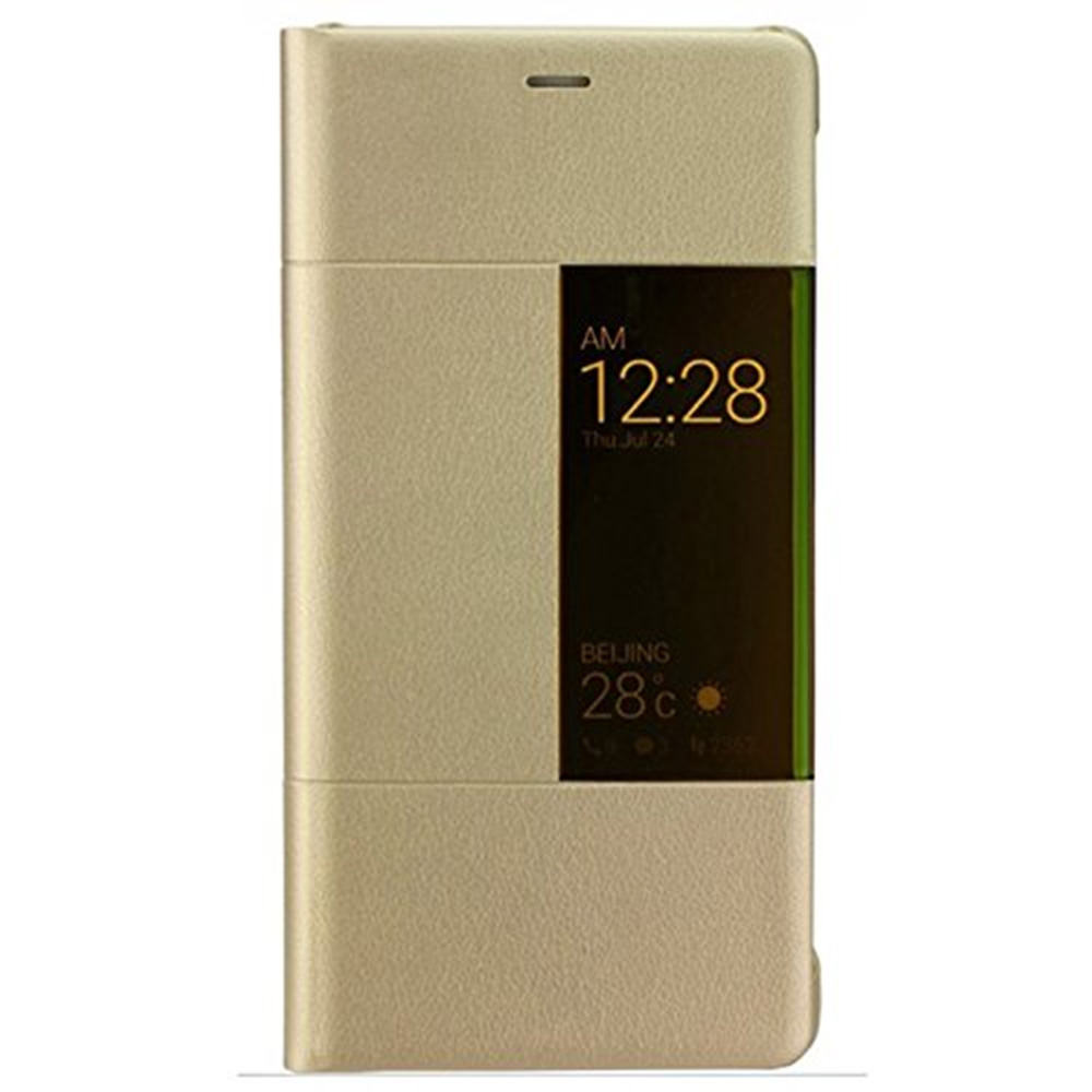 HUAWEI CUSTODIA ORIGINALE VIEW FLIP COVER PER TELEFONO CELLULARE P9 PLUS COLORE GOLD