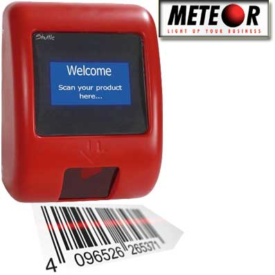 LETTORE BARCODE METEOR SHUTTLE WIRELESS RF E LAN CODICI A BARRE A MURO