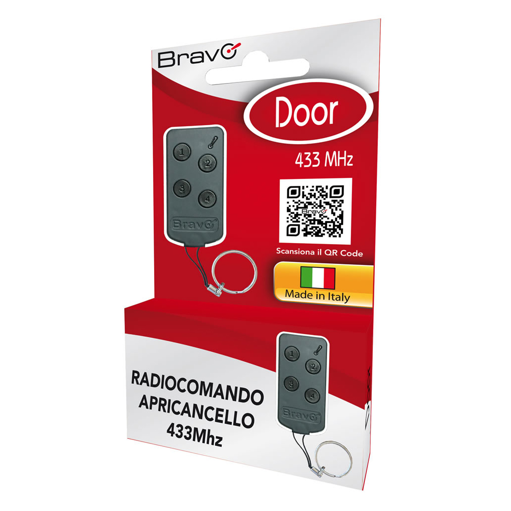 RADIOCOMANDO APRICANCELLO BRAVO DOOR 433 Mhz 4 BANCHI DI MEMORIA (90502158)