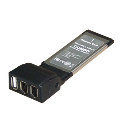 SCHEDA GEMBIRD EXPRESS CARD 34 mm FIREWIRE 2 PORTE + 1 USB PER NOTEBOOK
