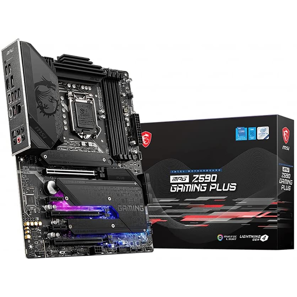 SCHEDA MADRE MSI INTEL MPG Z590 GAMING PLUS DDR4 Core i3/i5/i7/i9 10°/11° GENERAZIONE 4xDDR4 , 1 x DisplayPort, 1 x HDMI, 6xSATA 6Gb/S, SK-1200