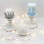 CANDELA PROFUMATA KIT SOFFIO INVERNALE - sfera piccola grey, sfera grande white, cilindro light blue
