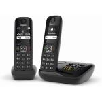 CORDLESS GIGASET AS690A DUO - VIVAVOCE - SEGRETERIA - RUBRICA 100 NUMERI - FUNZIONE NON DISTURARE -  COLORE NERO