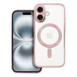 CUSTODIA ELECTRO MAG TRASPARENTE PROTEZIONE FOTOCAMERA E BORDI CON MAGSAFE ( ORO ROSA ) PER iPhone 16